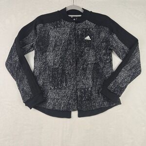 Adidas Womens‎ Black White Jacket Size XS Pockets Snap Closure